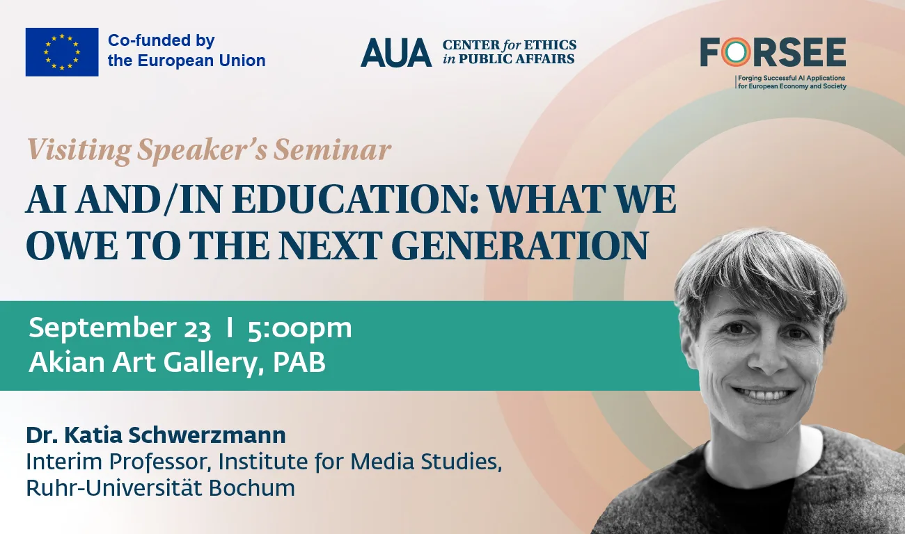 FORSEE Visiting Speaker’s Seminar: “AI and/in Education: What We Owe to the Next Generation”